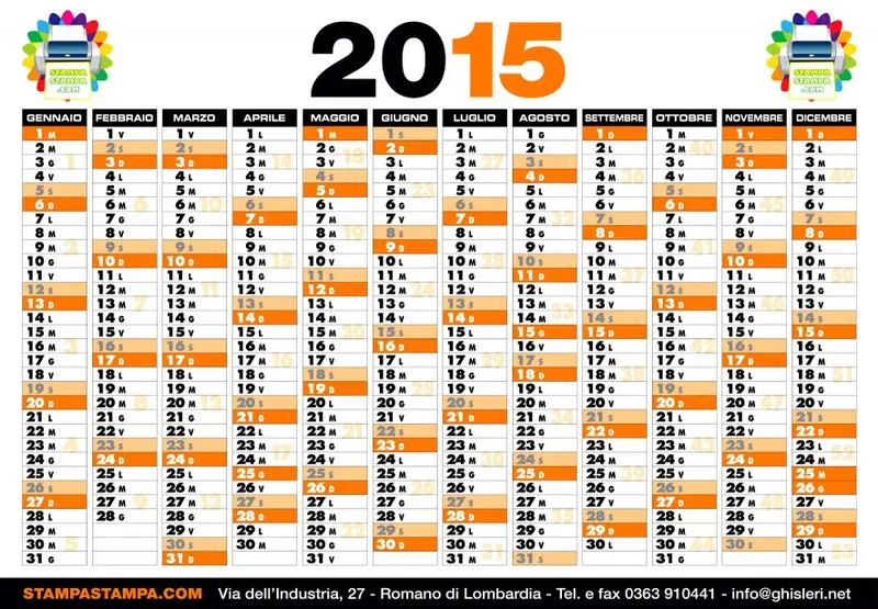 CALENDARIO DA MURO 50X70 ORIZZONTALE