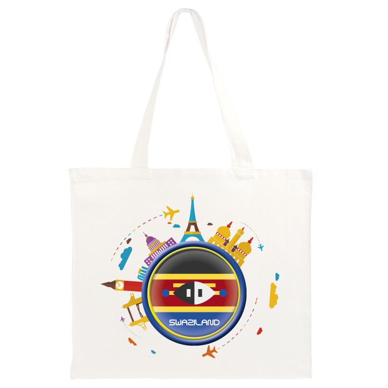 Shopper 40x40 Swaziland viaggi astratto bandiera116 manici lunghi