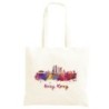 Borsa Hong Kong a colori Shopper manici lunghi disegno acquarello 183