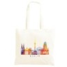 Borsa Berlin torre a colori Shopper manici lunghi disegno acquarello 187