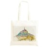 Borsa 40x40 Mont Saint-Michel Shopper manici lunghi disegno acquarello 431