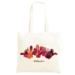 Borsa Orlando Florida Shopper manici lunghi disegno acquarello 480