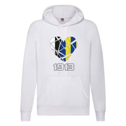 Felpa Parma cuore spezzato gialloblu cappuccio uomo donna tifosi calcio crociati fans