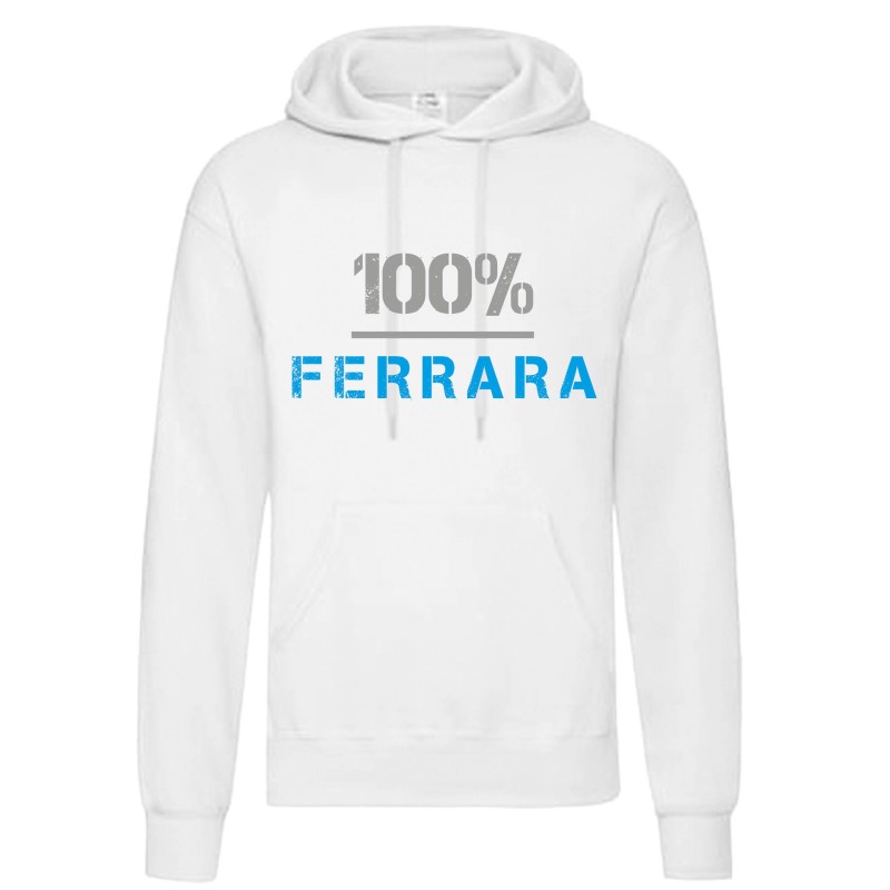 Felpa 100% Ferrara biancoazzurri uomo donna tifosi calcio