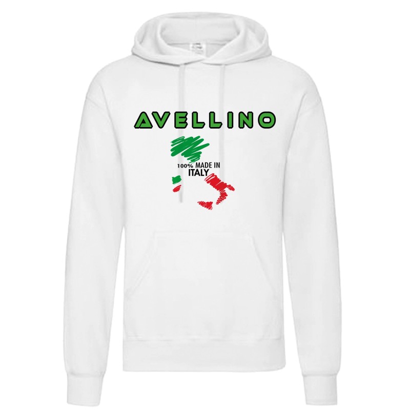 Felpa 100% made in Italy Avellino uomo donna tifosi calcio