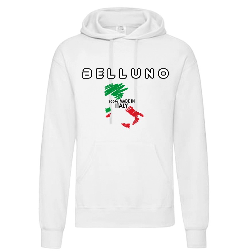 Felpa 100% made in Italy Belluno uomo donna tifosi calcio