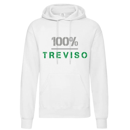 Felpa 100% Treviso uomo donna tifosi calcio. Per il vero Trevigiano. Stampata in nero verde