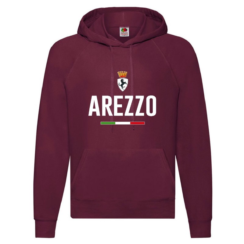 Felpa ultras granata AREZZO / stemma tifosi calcio