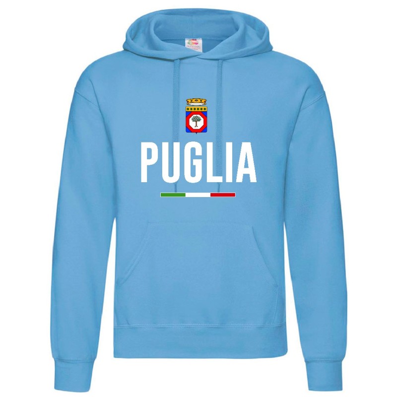 Felpa ultras PUGLIA azzurra / stemma tifosi calcio