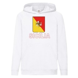 Felpa stemma SICILIA / cappuccio uomo donna tifosi calcio siciliani