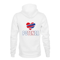 Felpa POTENZA CUORE SPEZZATO stampa retro uomo donna tifosi calcio