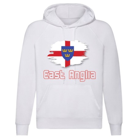 Felpa East Anglia / bandiera tasconi e cappuccio uomo donna