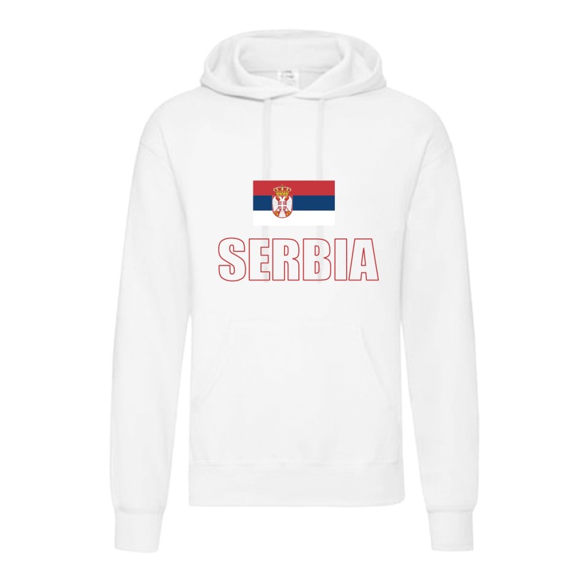 Felpa SERBIA / bandiera tasconi e cappuccio uomo donna