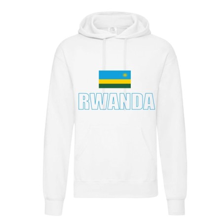 Felpa RWANDA / bandiera tasconi e cappuccio uomo donna