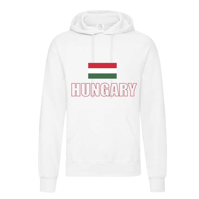 Felpa HUNGARY / bandiera tasconi e cappuccio uomo donna