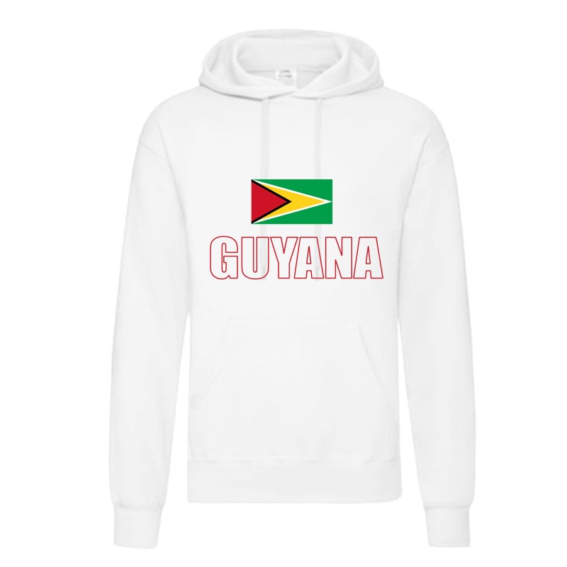 Felpa GUYANA / bandiera tasconi e cappuccio uomo donna