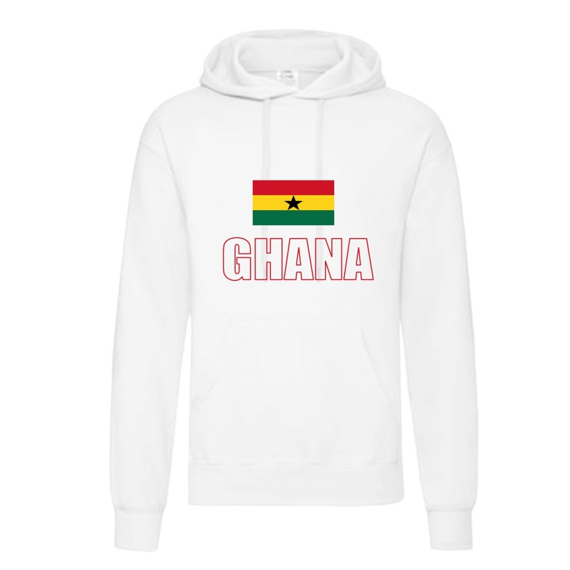 Felpa GHANA / bandiera Africa / tasconi e cappuccio uomo donna