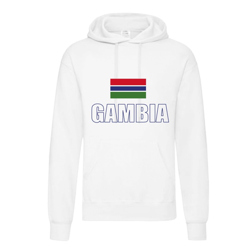 Felpa GAMBIA / bandiera Africa / tasconi e cappuccio uomo donna