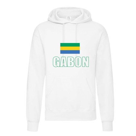 Felpa GABON / bandiera Africa / tasconi e cappuccio uomo donna