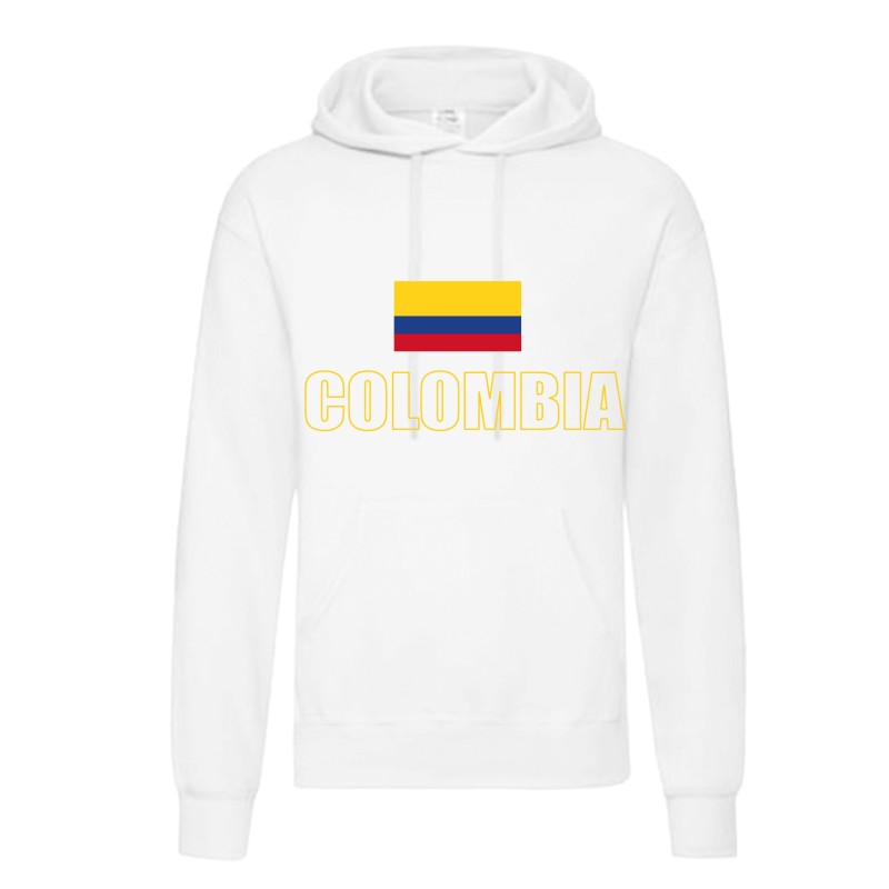 Felpa COLOMBIA / bandiera tasconi e cappuccio uomo donna