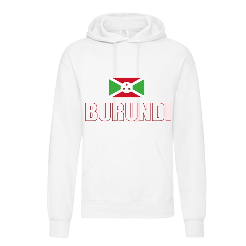 Felpa BURUNDI / bandiera tasconi e cappuccio uomo donna