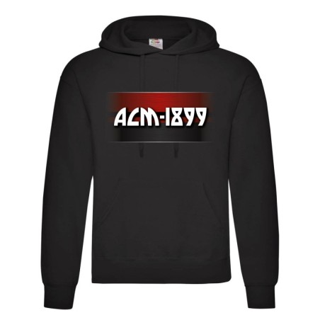 Felpa nera effetto legno ACM 1899 rossoneri Milano