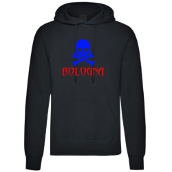 Felpa ultras Bologna teschio tifosi calcio / Cappuccio e tasconi