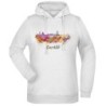 Felpa Cardiff fantasia cappuccio bianca acquarello paesaggi mondo n.36 uomo donna bambino