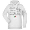 Felpa Tipi di Pasta fantasia cappuccio bianca acquarello paesaggi mondo n.57 uomo donna bambino