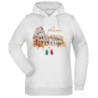 Felpa Colosseo italia fantasia cappuccio bianca acquarello paesaggi mondo n.79 uomo donna bambino