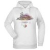 Felpa Monumetro Roma fantasia cappuccio bianca acquarello paesaggi mondo n.122 uomo donna bambino