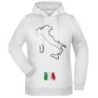 Felpa Stivale Italia fantasia cappuccio bianca acquarello paesaggi mondo n.124 uomo donna bambino