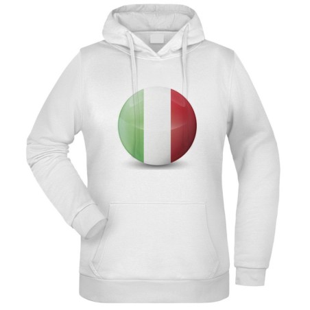 Felpa logo Italia fantasia cappuccio bianca acquarello paesaggi mondo n.316 uomo donna bambino