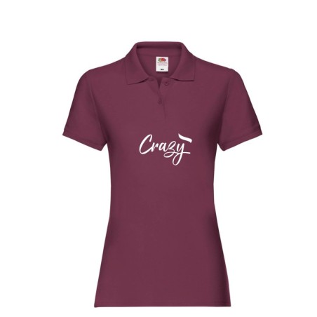 Polo piquet  donna viola ricamo onda Crazy - Taglia M (per altre taglie dalla S alla XXL )