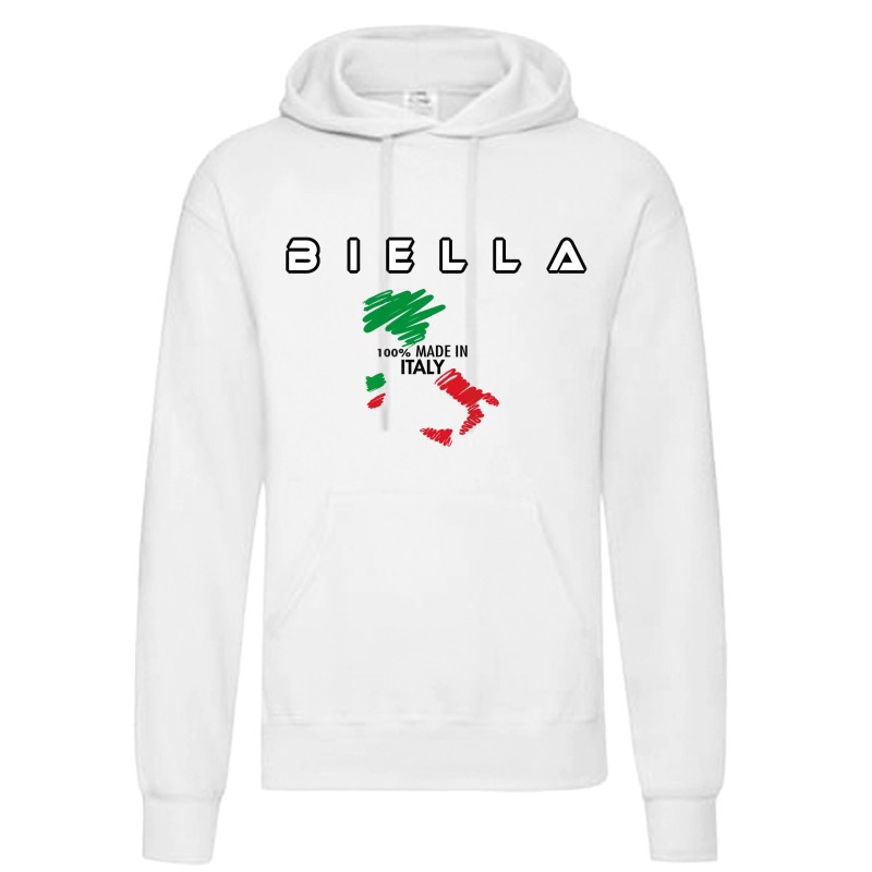 Felpa 100% made in Italy Biella uomo donna tifosi calcio