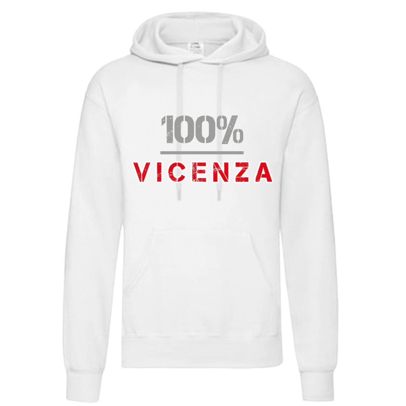 Felpa 100% Vicenza Biancorosso uomo donna tifosi calcio