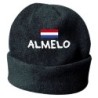 Cappello invernale Almelo Olanda nero ricamato in pile / polar taglia unica / cod. 59 uomo - donna