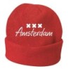 Cappello invernale Amsterdam Olanda rosso ricamato in pile / polar taglia unica / cod. 51 uomo - donna