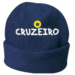 Cappello invernale Cruzeiro Brasile blu ricamato in pile / polar taglia unica / cod. 39 uomo - donna