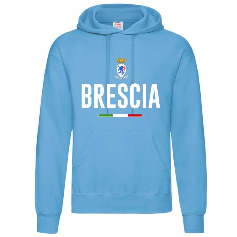 Felpa ultras BRESCIA biancoazzurra / stemma tifosi calcio