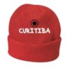 Cappello invernale Curitiba Brasile rosso ricamato in pile / polar taglia unica / cod. 35 uomo - donna