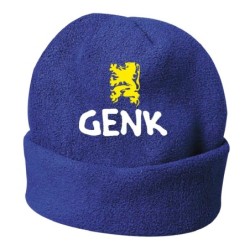 Cappello invernale Genk Belgio blu ricamato in pile / polar taglia unica / cod. 22 uomo - donna