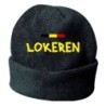 Cappello invernale Lokeren Belgio nero ricamato in pile / polar taglia unica / cod. 29 uomo - donna