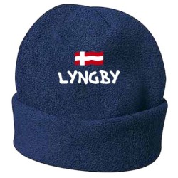 Cappello invernale Lyngby Danimarca blu ricamato in pile / polar taglia unica / cod. 12 uomo - donna