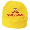 Cappello invernale Nord Sjaelland danimarca giallo ricamato in pile / polar taglia unica / cod. 11 uomo - donna