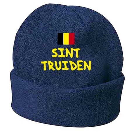 Cappello invernale Sint Truiden Belgio blu ricamato in pile / polar taglia unica / cod. 27 uomo - donna