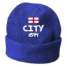 Cappello invernale City Inghilterra blu ricamato in pile / polar taglia unica / cod. 13 uomo-donna