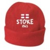 Cappello invernale Stoke 1863 rosso Inghilterra ricamato in pile / polar taglia unica / cod. 17 uomo-donna