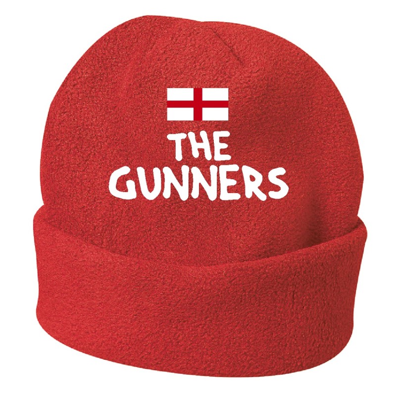 Cappello invernale The Gunners Inghilterra rosso ricamato in pile / polar taglia unica / cod. 4 uomo-donna