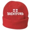 Cappello invernale Brentford Inghilterra rosso ricamato in pile / polar taglia unica / cod. 8